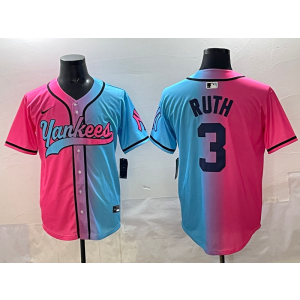 MLB Yankees 3 Ruth New Fashion Nike Cool Base Men Jersey