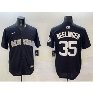 MLB Yankees 35 Beelinger Black Nike Cool Base Men Jersey