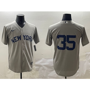 MLB Yankees 35 Beelinger Grey Nike Cool Base Men Jersey