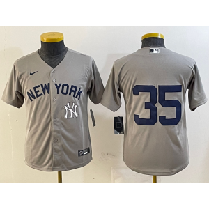MLB Yankees 35 Beelinger Grey Nike Cool Base Women Jersey