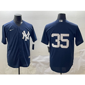MLB Yankees 35 Beelinger Navy Nike Cool Base Men Jersey