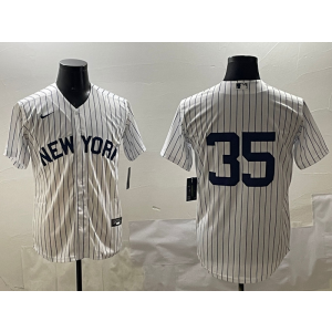 MLB Yankees 35 Beelinger White Nike Cool Base Men Jersey