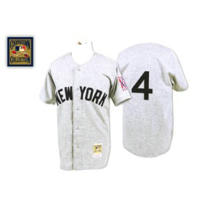 MLB Yankees 4 Lou Gehrig Grey 1939 Mitchell and Ness Men Jersey