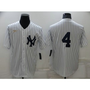 MLB Yankees 4 Lou Gehrig White 2020 Nike Gold Cool Base Men Jersey