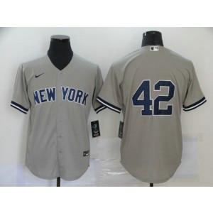 MLB Yankees 42 Mariano Rivera 2020 Nike Grey Cool Base Men Jersey