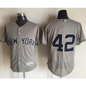 MLB Yankees 42 Mariano Rivera Grey Flexbase Men Jersey