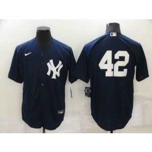 MLB Yankees 42 Mariano Rivera Navy Nike Cool Base Men Jersey