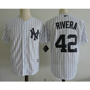 MLB Yankees 42 Mariano Rivera White Cool Base Men Jersey