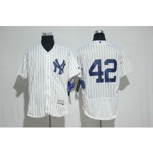 MLB Yankees 42 Mariano Rivera White Flexbase Men Jersey