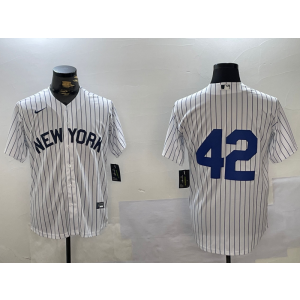 MLB Yankees 42 Mariano Rivera White Nike Cool Base Men Jersey