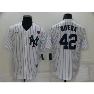 MLB Yankees 42 Mariano Rivera White Nike Cool Base Men Jersey