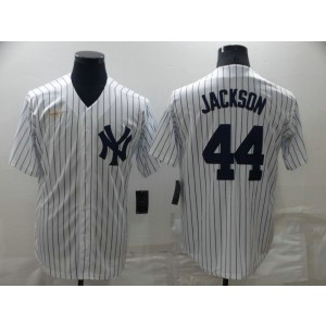 MLB Yankees 44 Reggie Jackson White Gold Nike Cool Base Men Jersey