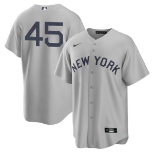 MLB Yankees 45 Gerrit Cole 2021 Grey Field Of Dreams Cool Base Men Jersey