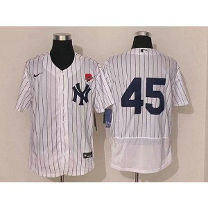 MLB Yankees 45 Gerrit Cole 2021 White Nike Flexbase Men Jersey