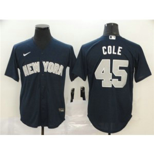 MLB Yankees 45 Gerrit Cole Navy 2020 Nike Cool Base Men Jersey