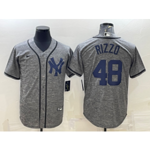 MLB Yankees 48 Anthony Rizzo Grey Nike Cool Base Men Jersey