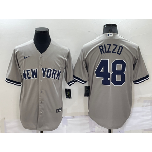 MLB Yankees 48 Anthony Rizzo Grey Nike Cool Base Men Jerseys