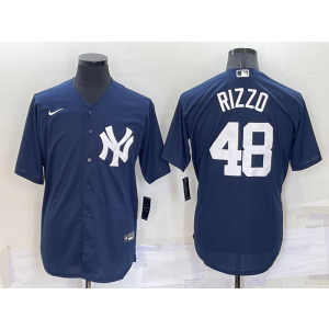 MLB Yankees 48 Anthony Rizzo Navy Nike Cool Base Men Jersey