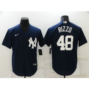 MLB Yankees 48 Anthony Rizzo Navy Throwback Men Jersey