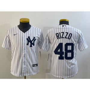 MLB Yankees 48 Anthony Rizzo White Cool Base Youth Jersey