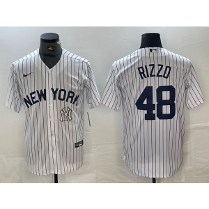 MLB Yankees 48 Anthony Rizzo White Nike Cool Base Men Jersey