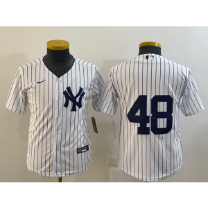 MLB Yankees 48 Anthony Rizzo White Nike Cool Base Youth Jersey
