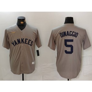 MLB Yankees 5 Joe DiMaggio Grey Nike Cool Base Men Jersey