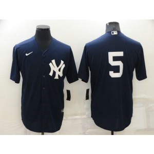 MLB Yankees 5 Joe DiMaggio Navy Nike Cool Base Men Jersey