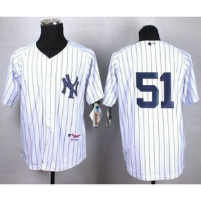 MLB Yankees 51 Bernie Williams White Cool Base Men Jerseys