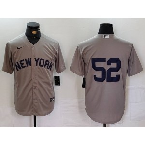 MLB Yankees 52 Grey Nike Cool Base Men Jersey