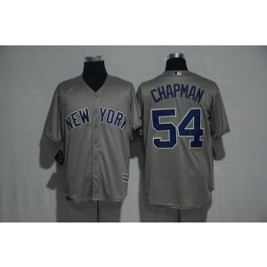 MLB Yankees 54 Aroldis Chapman Grey Cool Base Men Jersey