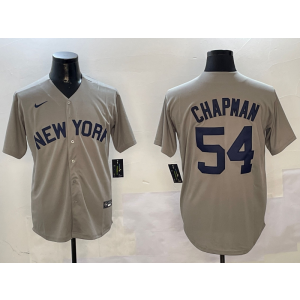 MLB Yankees 54 Aroldis Chapman Grey Nike Cool Base Men Jersey