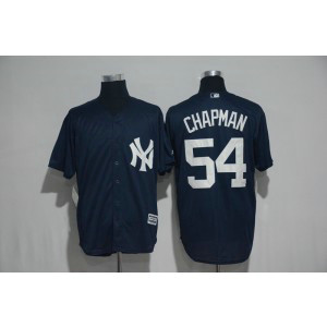 MLB Yankees 54 Aroldis Chapman Navy Cool Base Men Jersey