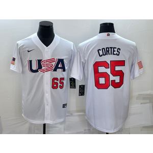 MLB Yankees 65 Nestor Cortes White 2023 World Baseball Classic Men Jersey