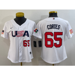 MLB Yankees 65 Nestor Cortes White 2023 World Baseball Classic Youth Jersey