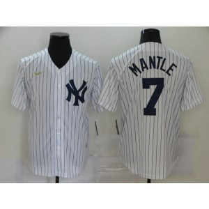 MLB Yankees 7 Mickey Mantle White 2020 New Nike Cool Base Men Jersey