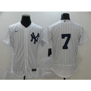 MLB Yankees 7 Mickey Mantle White 2020 Nike Flexbase Men Jersey