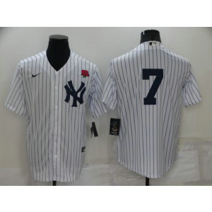 MLB Yankees 7 Mickey Mantle White Nike Cool Base Men Jersey
