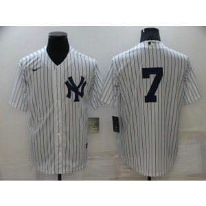MLB Yankees 7 Mickey Mantle White Nike Cool Base Men Jerseys
