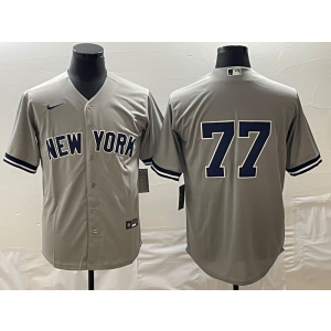 MLB Yankees 77 Clint Frazier Grey Nike Cool Base Men Jersey