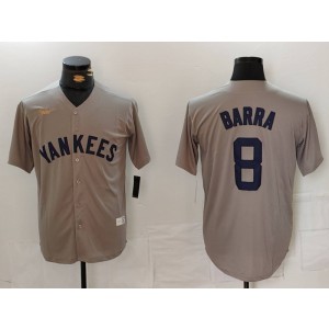 MLB Yankees 8 Yogi Berra Grey Nike Cool Base Men Jersey