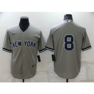 MLB Yankees 8 Yogi Berra Grey Nike Cool Base Men Jersey