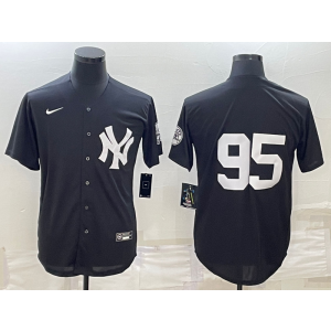 MLB Yankees 95 Black Nike Cool Base Men Jersey