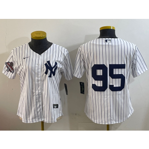 MLB Yankees 95 White Nike Cool Base Women Jersey