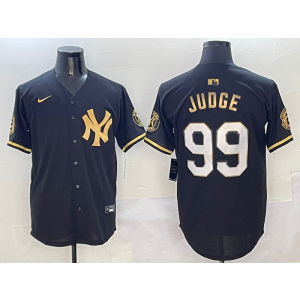 MLB Yankees 99 Aaron Judge Black Gold Nike Cool Base Men Jersey