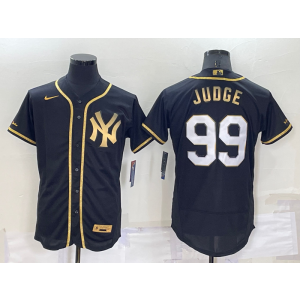 MLB Yankees 99 Aaron Judge Black Gold Nike Cool Base Men Jersey