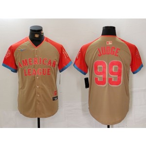 MLB Yankees 99 Aaron Judge Cream 2024 All-Star Nike Cool Base Men Jersey