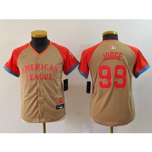 MLB Yankees 99 Aaron Judge Cream 2024 All-Star Nike Cool Base Youth Jersey