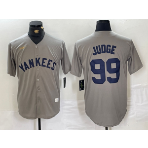 MLB Yankees 99 Aaron Judge Gray Nike Cool Base Men Jersey