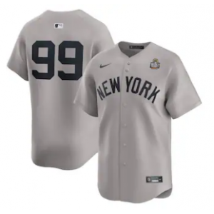 MLB Yankees 99 Aaron Judge Grey 2024 World Series Nike Cool Base Men Jersey